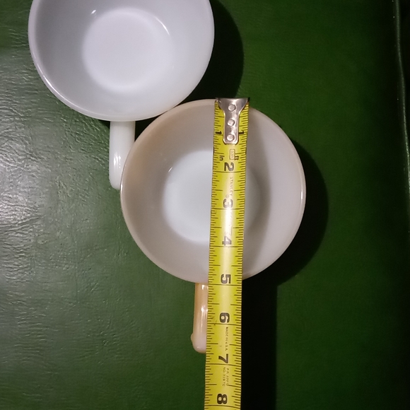 Vintage Fire King Ware Peach Luster Milk Glass Oven Bakeware Soup Bowl Set of 2 - Picture 10 of 10